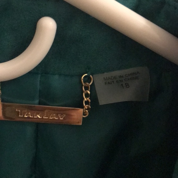 Emerald/forest green microsuede fabric blazer - Picture 5 of 8